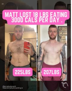 Matt lost 18lbs eating 3000 calories a day